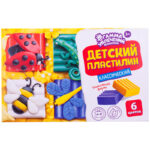 Пластилин Гамма увлечений "Классический", 06 цветов, 120г, квадратный, картон