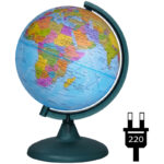 УЦЕНКА - Глобус политический Глобусный мир, 21см, с подсветкой на круглой подставке