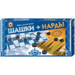 Набор игр 2 в 1 (нарды, шашки) Русский стиль, пластиковые, картонная коробка