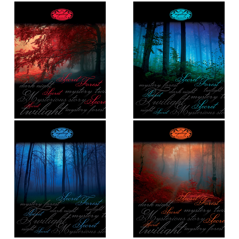 05bd667030f2d2c2d2573c3b45890ca1-4 Тетрадь 80л., А5, клетка на гребне BG "Secret forest", глянцевая ламинация — изображение 1