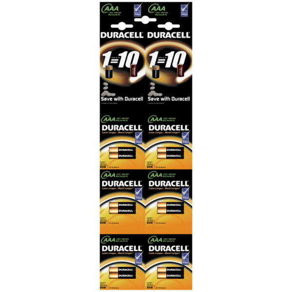 Батарейка Duracell Basic (Simply) AAA (LR03) алкалиновая, 2BL, отрывной набор