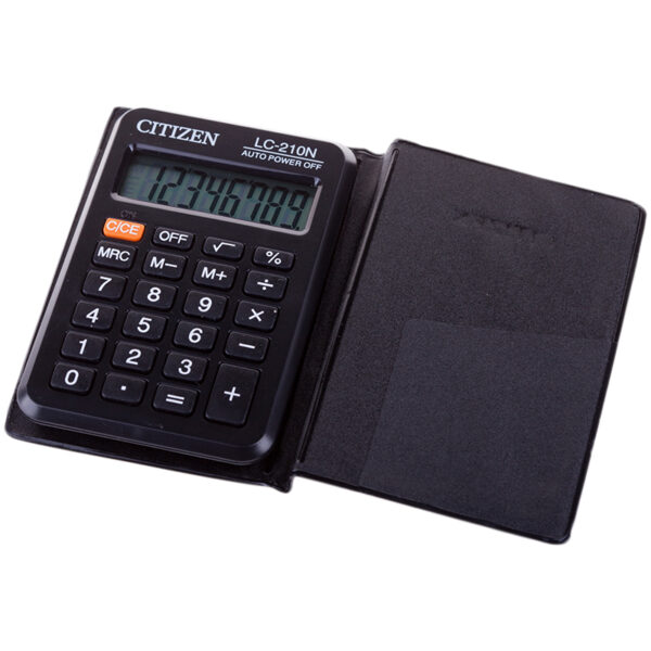 Калькулятор карманный Citizen LC-210N, 8 разр., питание от батарейки, 62*98*11мм, черный