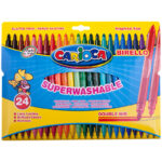 Фломастеры двусторонние Carioca "Birello", 24цв., 24шт., смываемые, картон, европодвес — изображение 3