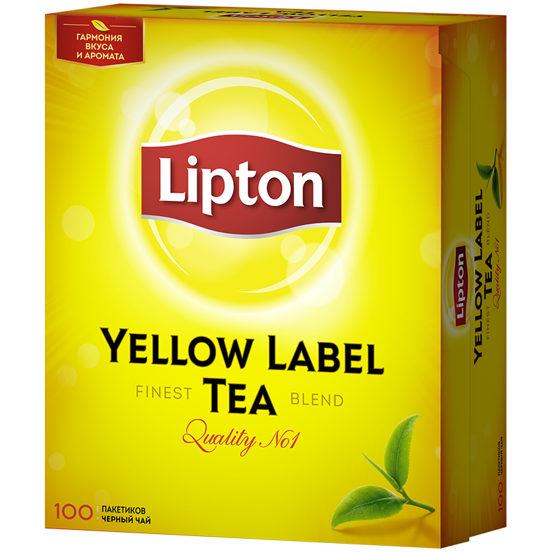 221762cf5c33e30679068738d3f6d80b-4 Чай Lipton "Yellow Label", черный, 100 пакетиков по 2г — изображение 1