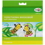 Пластилин восковой мягкий Гамма "Пчелка", 12 цветов, 180г, со стеком, картон. упаковка — изображение 6