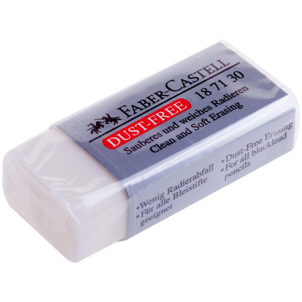 Ластик Faber-Castell "Dust Free", прямоугольный, ПВХ, картонный футляр, 41*19*12мм