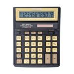 Калькулятор настольный Citizen SDC-888TIIGE, 12 разрядов, двойное питание, 158*203*31мм, черный/золото — изображение 3