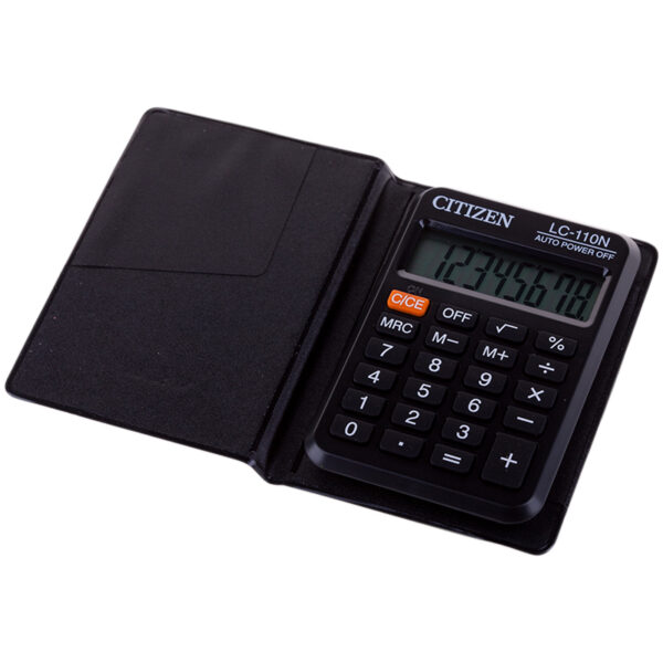 Калькулятор карманный Citizen LC-110N, 8 разр., питание от батарейки, 58*87*12мм, черный