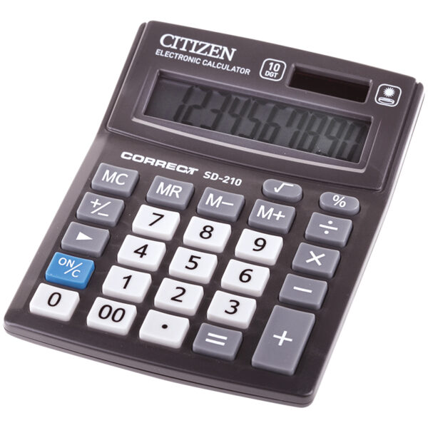 Калькулятор настольный Citizen Correct SD, 10 разр., двойное питание, 103*138*24мм, черный