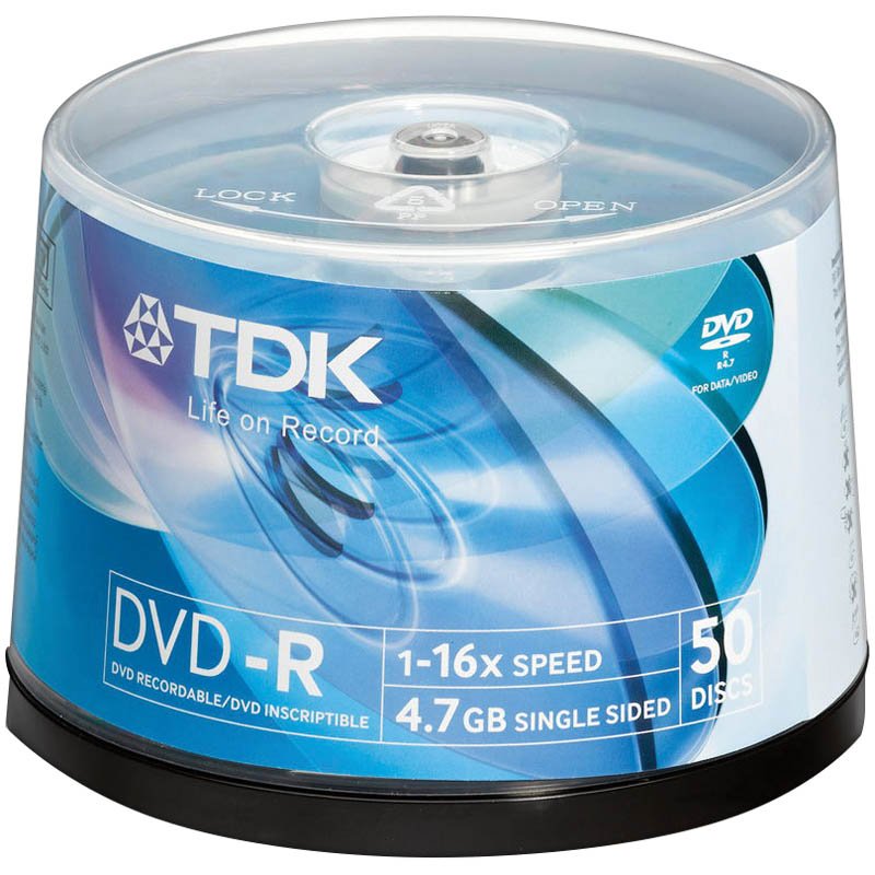3d0f91bf63f3837f290eef2a4744fb42-4 Диск DVD-R 4.7Gb TDK 16х Cake Box (50шт) — изображение 1