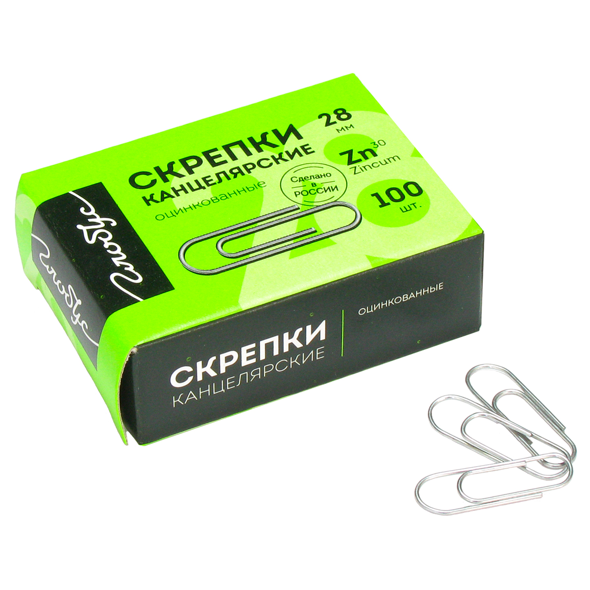 443bccdc78b59af10f7f4ad6303904db Скрепки 28мм, Globus, 100шт., оцинкованные, карт. упаковка — изображение 1