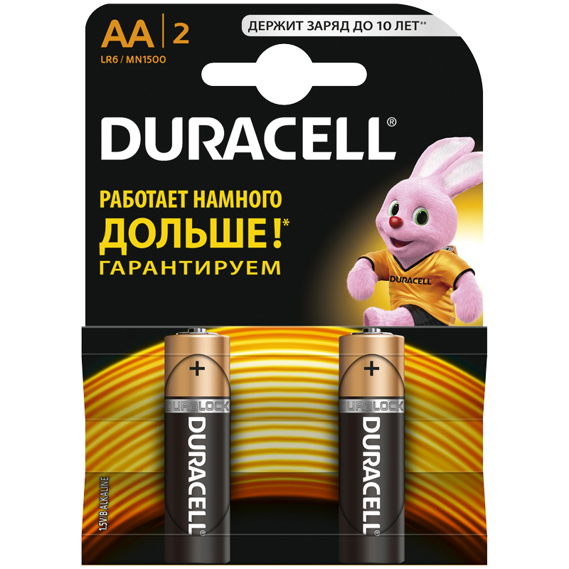 48a03f0cb040064c096370ba0c38a4f0-4 Батарейка Duracell Basic AA (LR06) алкалиновая, 2BL — изображение 1
