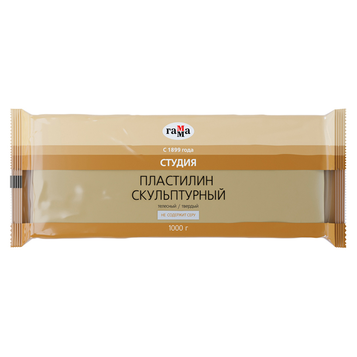 553fae980d143ce59b874d02938f7a8d Пластилин скульптурный Гамма "Студия", телесный, твердый, 1кг, пакет — изображение 1
