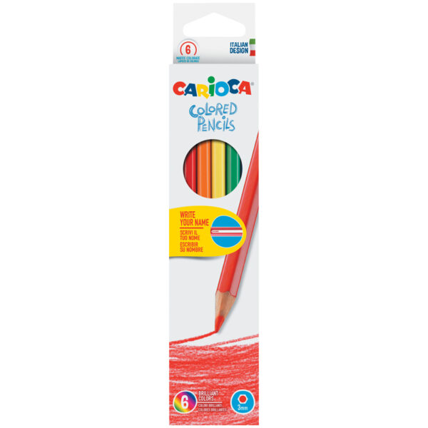 Карандаши цветные Carioca 06цв., заточен., картон, европодвес