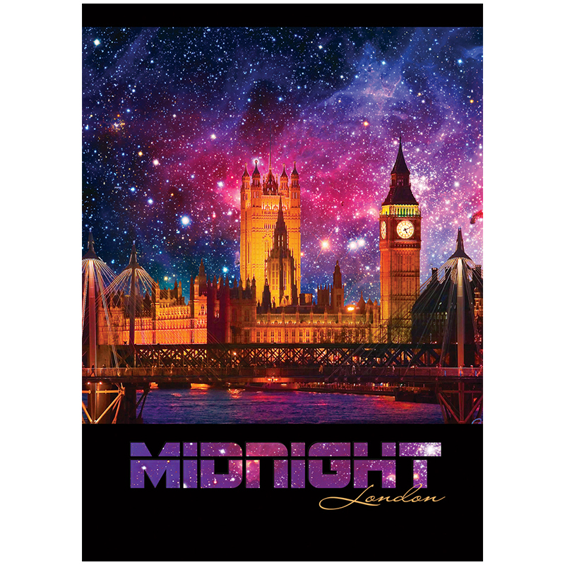 5cdf819eba181e5e83aefe12ee3fe923-4 Тетрадь 96л. А4 клетка на гребне "Midnight", матовая ламинация, блестки — изображение 1