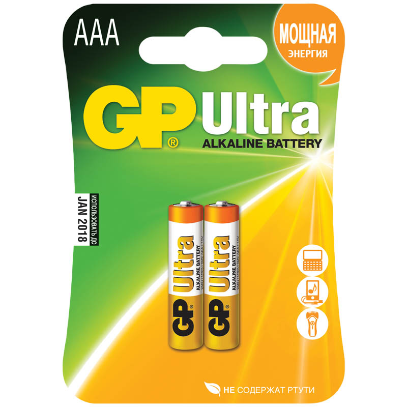 New Super ref cardback Батарейка GP Ultra AAA (LR03) 24AU алкалиновая, BC2 — изображение 1