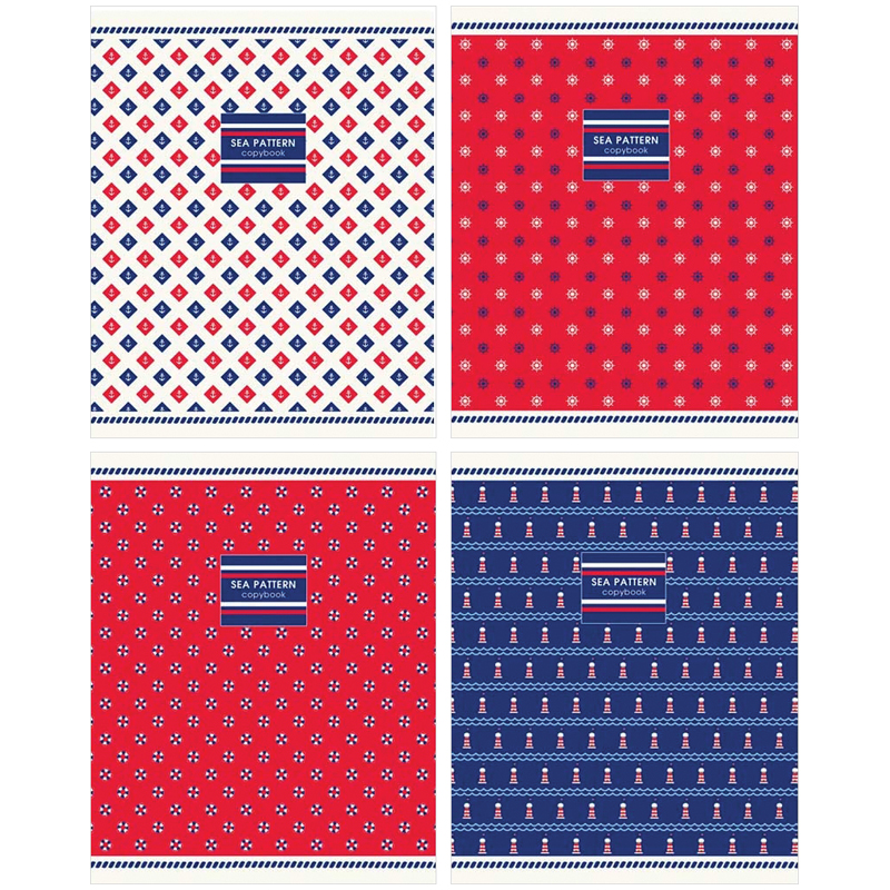 66ee0c3f3ccd7af2eb8018c3588529e3-4 Тетрадь 48л., А5, клетка BG "Sea pattern", матовая ламинация — изображение 1
