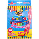Фломастеры двусторонние Carioca "Birello", 12цв., 12шт., смываемые, картон, европодвес — изображение 3