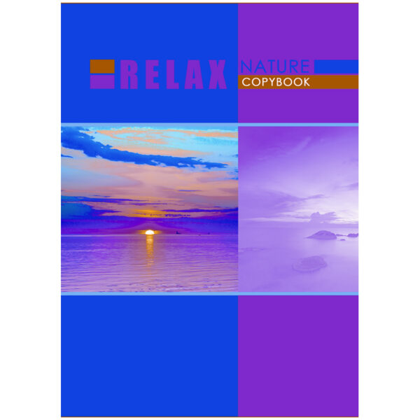 Тетрадь 96л. А4 клетка на гребне "Relax-1", матовая ламинация, выборочный уф-лак