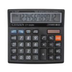 Калькулятор настольный Citizen CT-555N, 12 разрядов, двойное питание, 130*129*34мм, черный — изображение 3