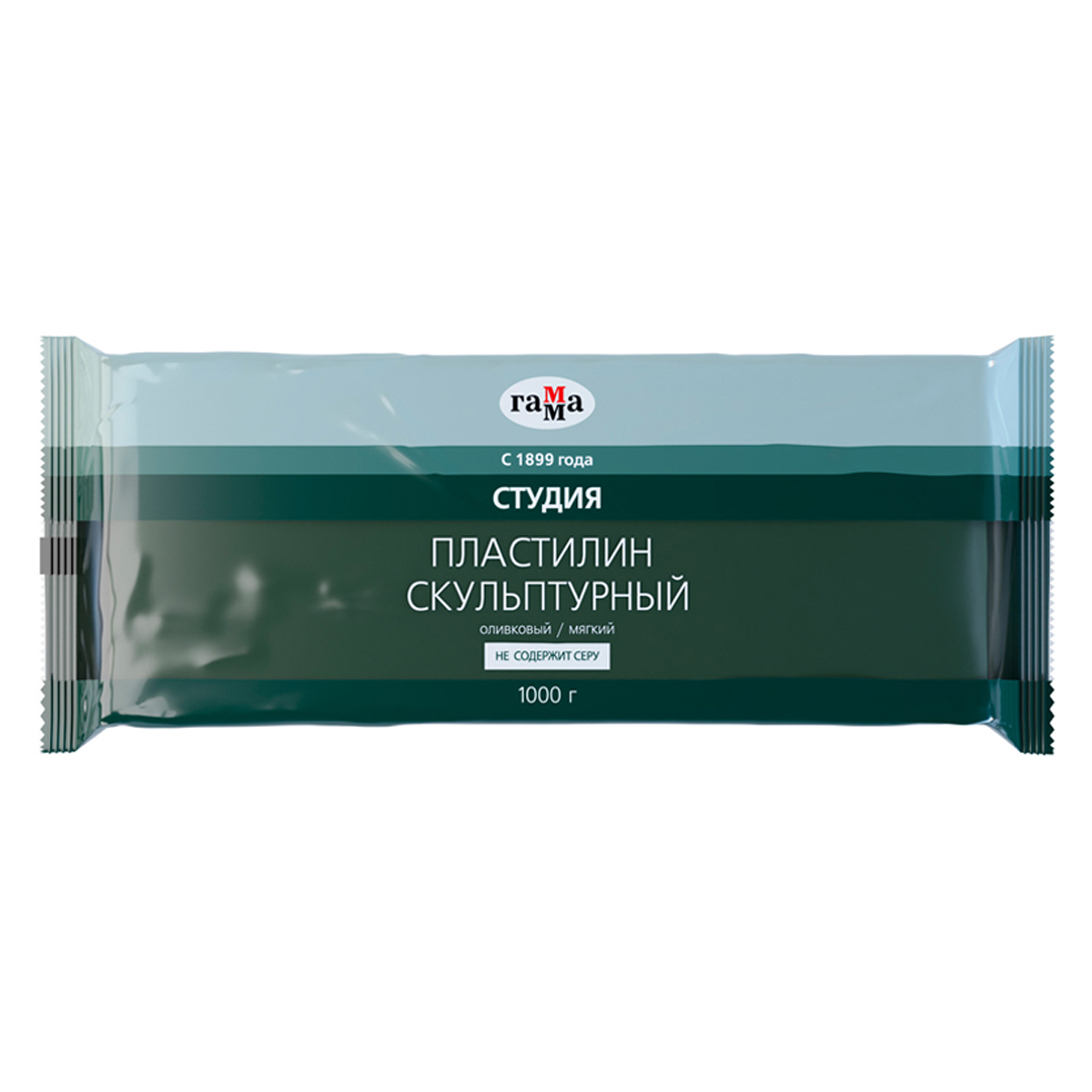 76e7c5a17cef32879583302ad5173476 Пластилин скульптурный Гамма "Студия", оливковый, мягкий, 1кг, пакет — изображение 1