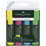 Набор текстовыделителей Faber-Castell "1548" 4цв., 1-5мм, пластик. уп., европодвес