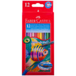 Карандаши акварельные Faber-Castell "Рыбки", 12цв+кисть, картон, европодвес