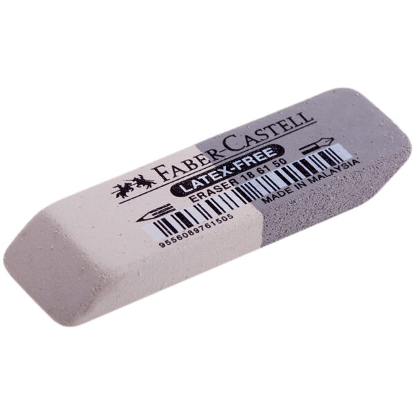 Ластик Faber-Castell "Latex-Free 7061", скошенный, комбинированный, натуральный каучук, 50*16*7мм