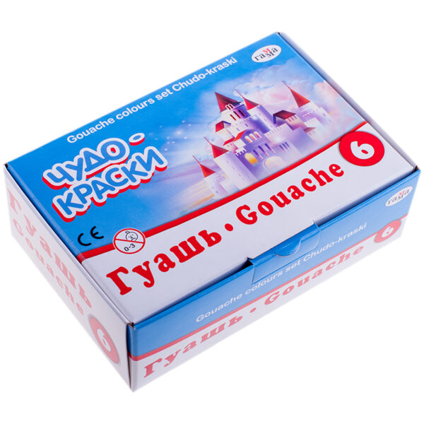 Гуашь Гамма "Чудо-краски", 06 цветов, 20мл, картон