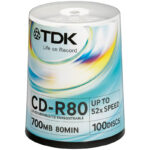 Диск CD-R 700Mb TDK 52x Cake Box (100шт) (20/01)