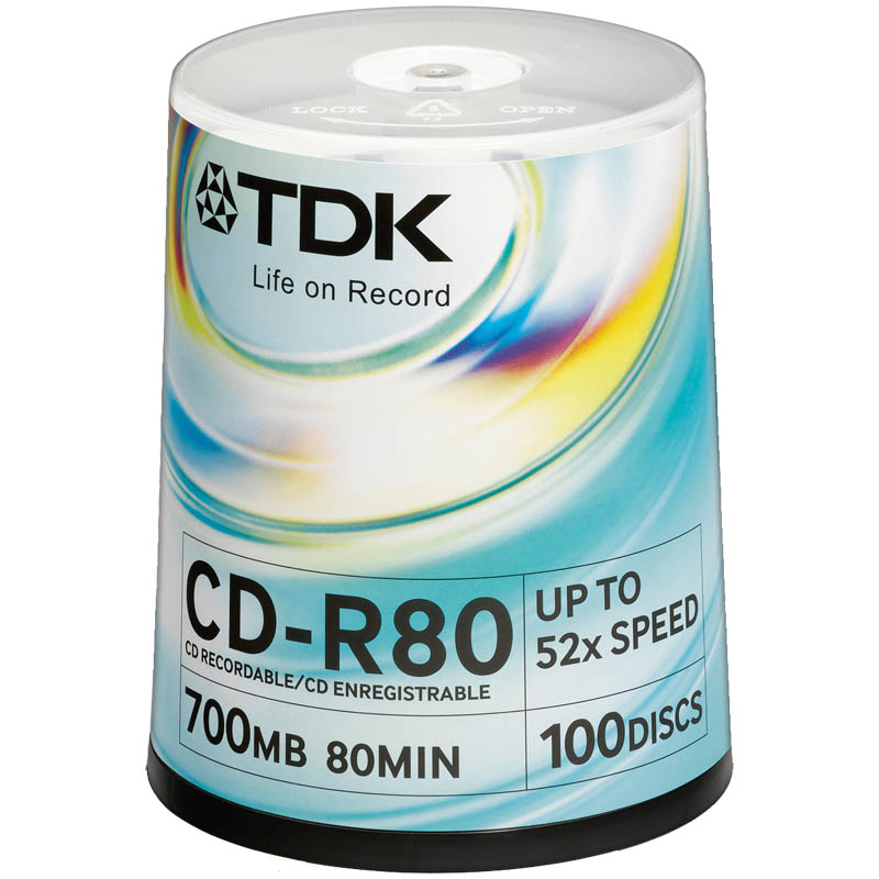 92ef7ae2e35547538e889c3ca203433b-4 Диск CD-R 700Mb TDK 52x Cake Box (100шт) (20/01) — изображение 1