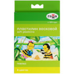 Пластилин восковой мягкий Гамма "Пчелка", 08 цветов, 120г, со стеком, картон. упаковка — изображение 6
