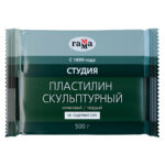 Пластилин скульптурный Гамма "Студия", оливковый, твердый, 500г, пакет
