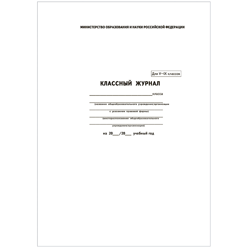 Лицо 5-9 класс Классный журнал 5-9 кл. — изображение 1