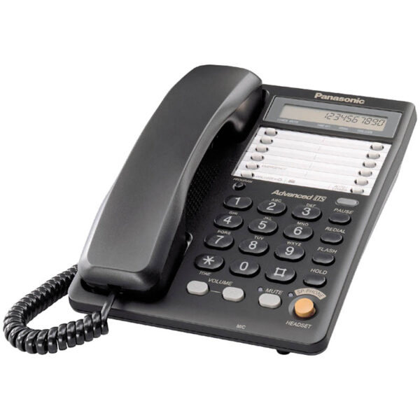 УЦЕНКА-Телефон проводной Panasonic KX-TS2365RUB, ЖК дисплей, спикерфон, ускоренный набор, черный