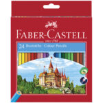 Карандаши цветные Faber-Castell "Замок", 24цв., заточен., картон, европодвес, с точилкой