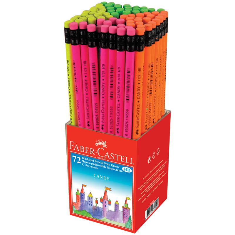 d84a87013659e4825b7bd271843dd6eb Карандаш ч/г Faber-Castell "Candy" HB, с ластиком, заточен. — изображение 1
