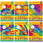 Картон цветной двусторонний A4, BG "Ассорти", 10л, 20цв, мелованный, в папке