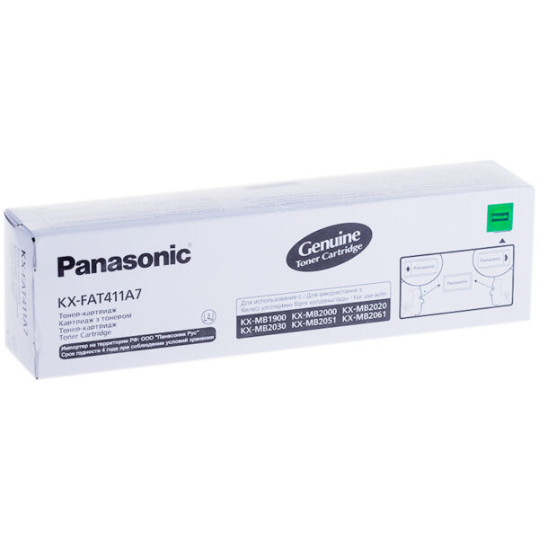 Тонер-картридж ориг. Panasonic KX-FAT411A черный для KX-MB1900/2000/2020/2030/2051/2061 (2000стр)