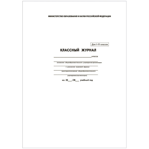 Классный журнал 1-4 кл.
