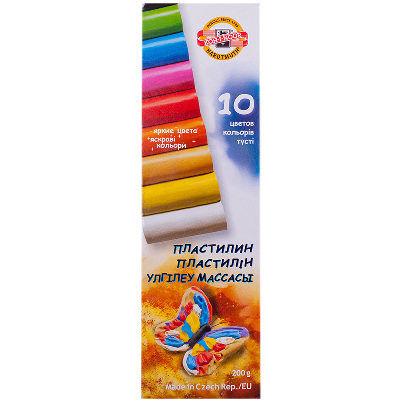 f68a6f258a3962e82c6c3c15307de08b Пластилин Koh-I-Noor "Детский", 10 цветов, 200г, картон — изображение 1