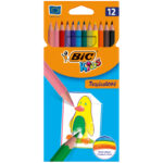 Карандаши цветные пластиковые Bic "Tropicolors2", 12цв., заточен., картон, европодвес