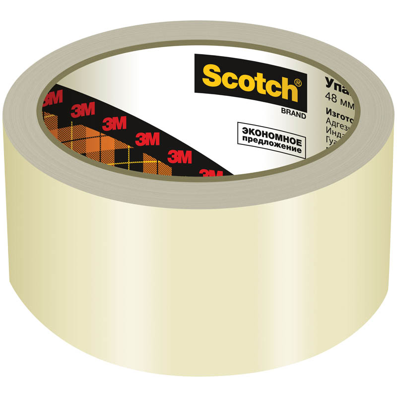 Клейкая лента упаковочная 48*50 Scotch® Эконом прозрачная