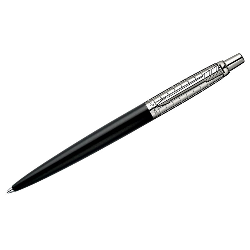 Ручка шариковая "Jotter Premium Satin Black Chiselled" синяя, 0,7мм, корпус черный/хром, подар.уп.