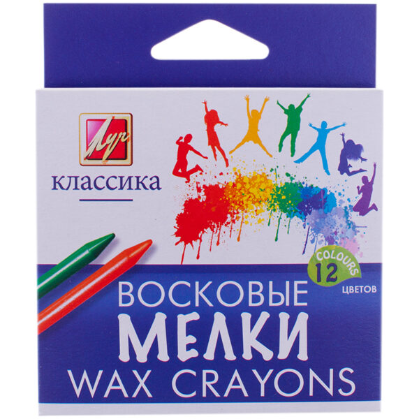 Мелки восковые Луч "Классика", 12цв., круглые, картон, европодвес