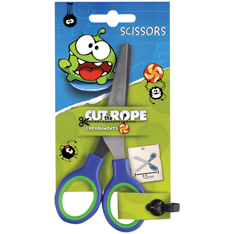 Ножницы детские Hatber "Cut the Rope" 13см, европодвес