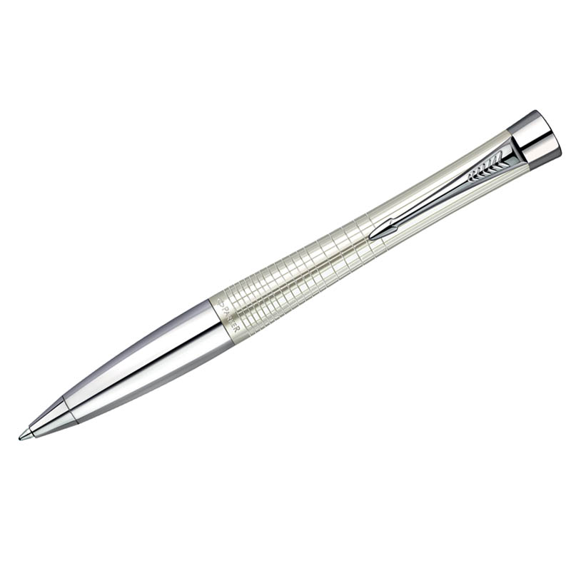 Ручка шариковая Parker "Urban Premium Pearl Metal Chiselled CT" синяя, 1,0мм, поворот., подар.уп