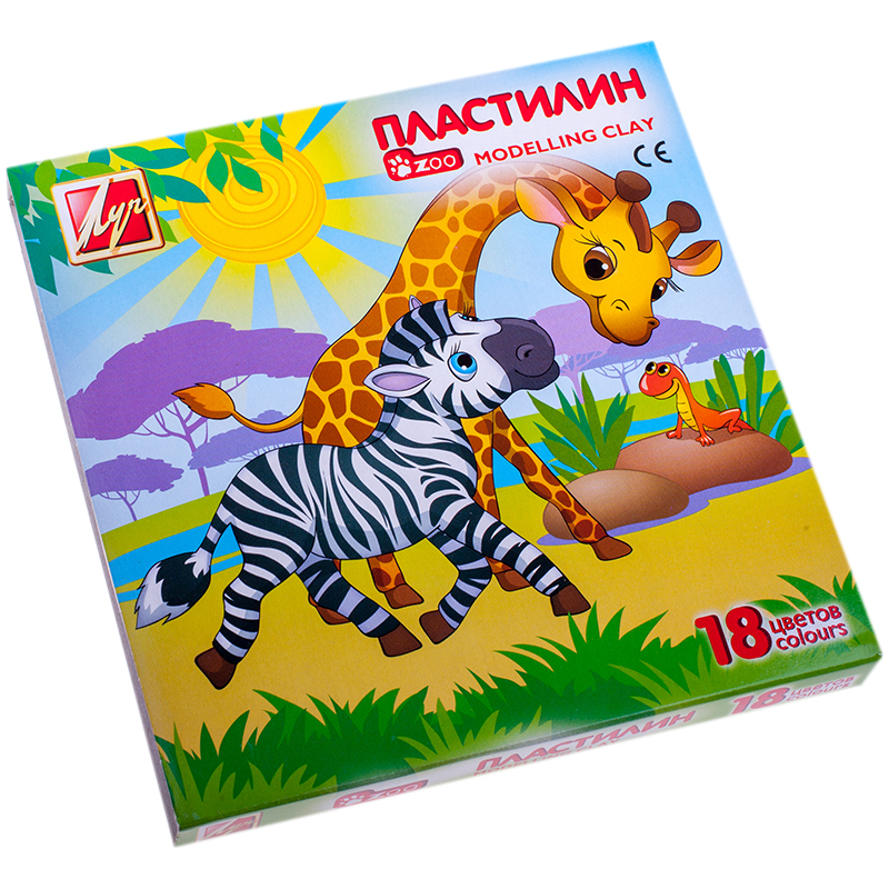 1a5396c59d355aee8f09022a7eb4cf17 Пластилин Луч "Zoo", 18 цветов, 243г, картон — изображение 1