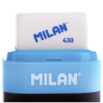 Точилка пластиковая с ластиком Milan "Compact Touch Duo", 2 отверстия, контейнер, ассорти — изображение 4