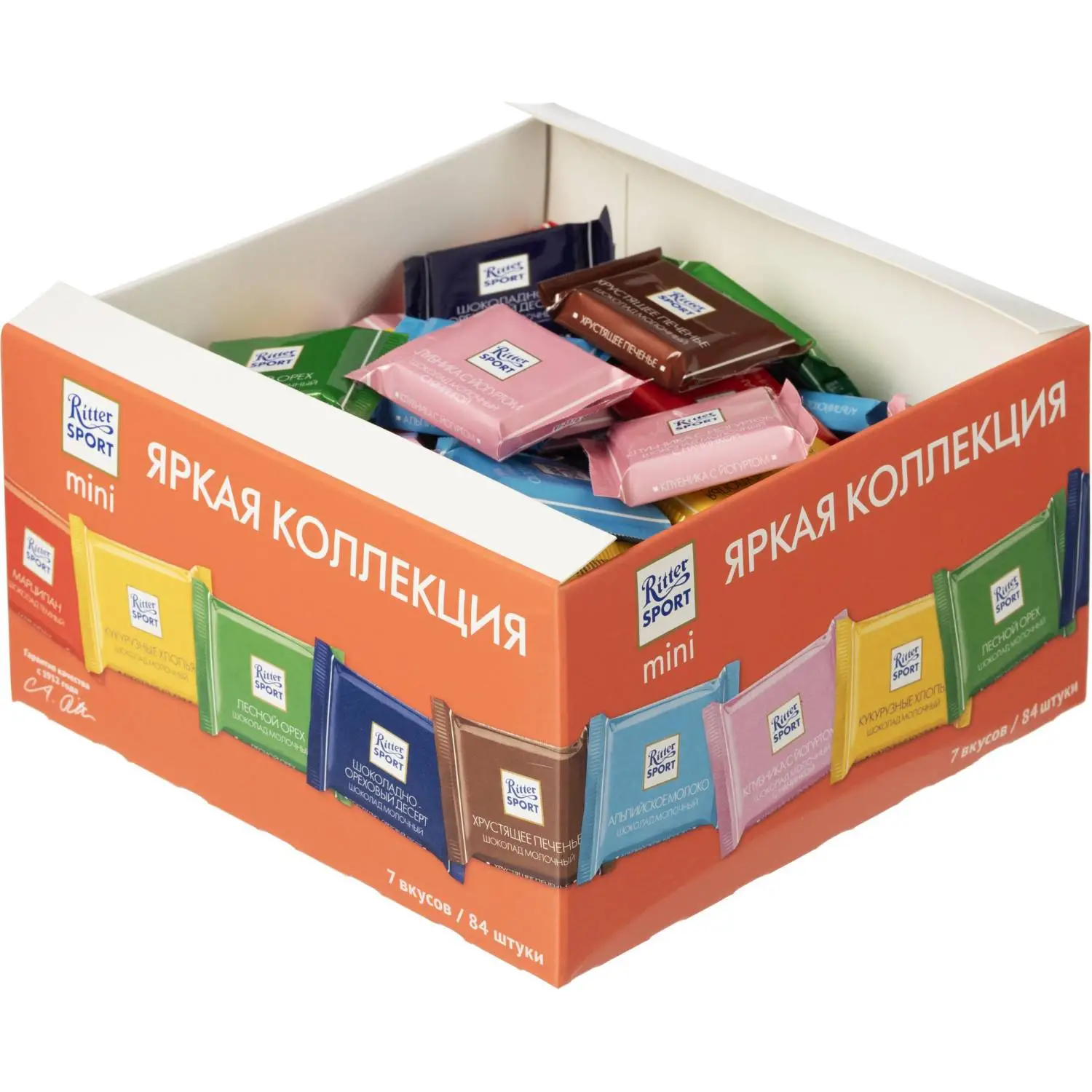Шоколад Ritter sport мини-ассорти Bunter Mix (7вкусов) 84шт/уп